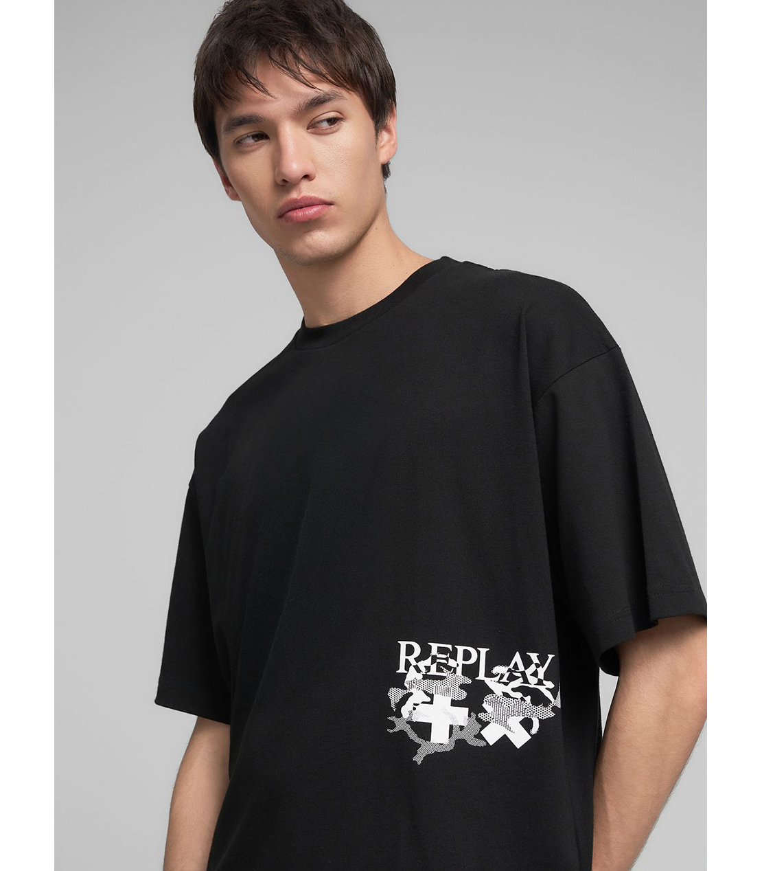 オーバーフィット REPLAY X MARTIN GARRIX ロゴ&グラフィックTシャツ 詳細画像 ブラック 5